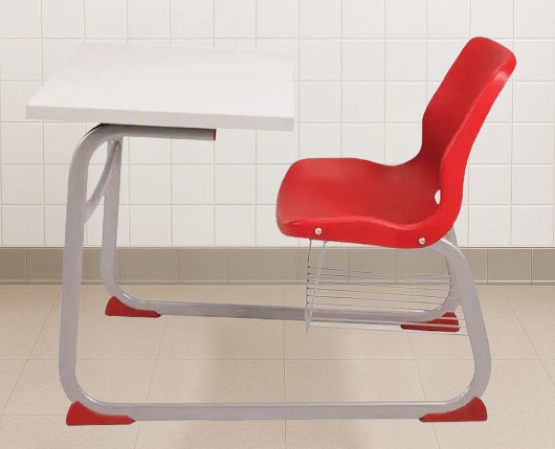 “Mesa tipo trineo con pintura electrostática y laminado de alta resistencia para escuelas”