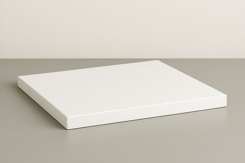 Cubierta cuadrada de MDF blanco60x60 cm para mesa de restaurante o cafetería, acabado resistente y fácil de limpiar